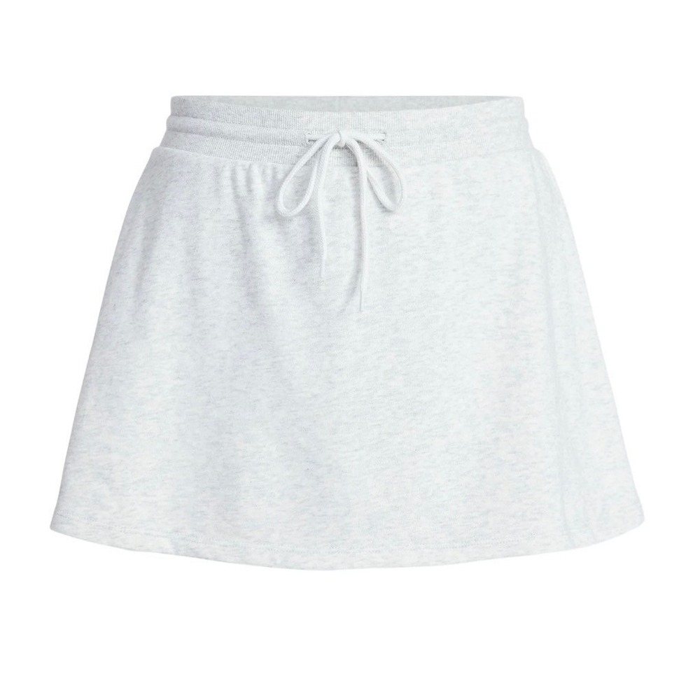 No Boundaries Fleece Drawstring Skort Silver Heather XS 0-2 Mini‎ Skirt